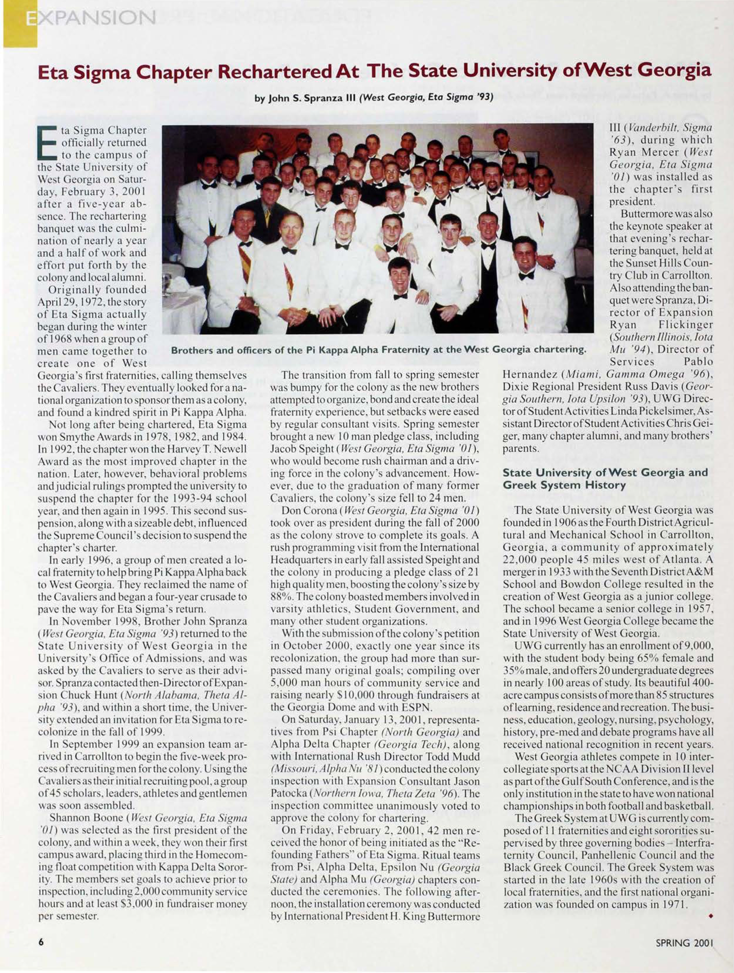 Eta Sigma Chapter Rechartered At The State University of West Georgia